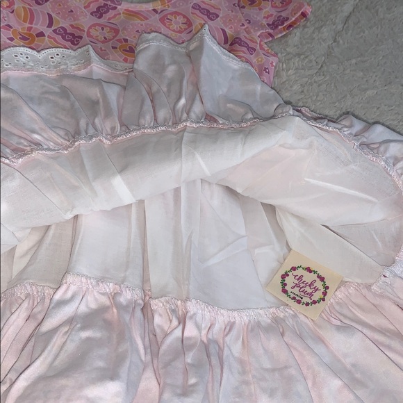 NWT Cheeky Plum Bunny Trail 2T Myra Knit Dress Pink Floral Easter Eggs Dress - Picture 12 of 14